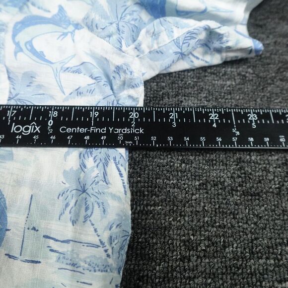 St Johns‎ Bay Shirt Mens Small White Blue Palms Summer Pockets Outdoors Adult - Picture 7 of 7